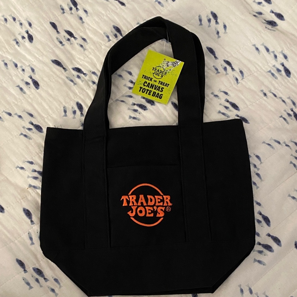 Trader Joe's Black Canvas Tote Bag